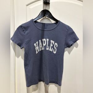 Brandy Melville Blue 'Naples' Short Sleeve Tee